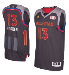 Men's Adidas Houston Rockets #13 James Harden Authentic Charcoal 2017 All Star NBA Jersey