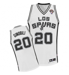 Men's Adidas San Antonio Spurs #20 Manu Ginobili Authentic White ABA Hardwood Classic NBA Jersey