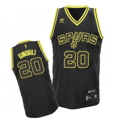 Men's Adidas San Antonio Spurs #20 Manu Ginobili Swingman Black Electricity Fashion NBA Jersey