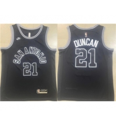 Men's San Antonio Spurs #21 Tim Duncan Black Stitched Basketball Jersey