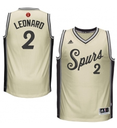 Youth Adidas San Antonio Spurs #2 Kawhi Leonard Swingman Cream 2015-16 Christmas Day NBA Jersey