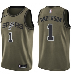 Youth Nike San Antonio Spurs #1 Kyle Anderson Swingman Green Salute to Service NBA Jersey