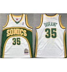 Men's Seattle SuperSonics #35 Kevin Durant White Mitchell & Ness Hardwood Classics Jersey