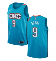 Men's Nike Oklahoma City Thunder #9 Jerami Grant Swingman Turquoise NBA Jersey - City Edition