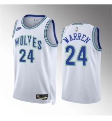 Men's Minnesota Timberwolves #24 Tj Warren White 2023-24 Classic Edition Stitched Jersey