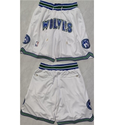 Men's Minnesota Timberwolves White Shorts