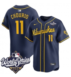 Men's Milwaukee Brewers #11 Jackson Chourio Navy 2026 World Series Alternate Limited Stitched Baseball Jersey