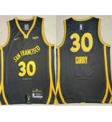 Men's Golden State Warriors #30 Stephen Curry Back 2023 City Edition Swingman Sponsor Stitched Jersey