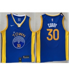 Men's Golden State Warriors #30 Stephen Curry Royal Stitched Jersey