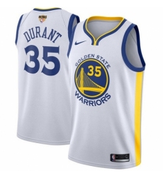 Women's Nike Golden State Warriors #35 Kevin Durant Authentic White Home 2018 NBA Finals Bound NBA Jersey - Association Edition