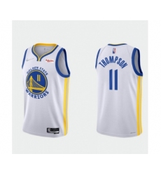 Men's Golden State Warriors #11 Klay Thompson 2022 White 75th Anniversary Stitched Jersey