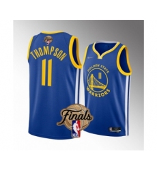 Men's Golden State Warriors #11 Klay Thompson Royal 2022 Finals Stitched Basketball Jersey