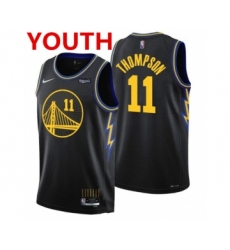 Youth Golden State Warriors #11 Klay Thompson 75th Anniversary Black Stitched Basketball Jersey