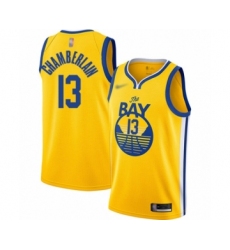Men's Golden State Warriors #13 Wilt Chamberlain Authentic Gold Finished Basketball Jersey - Statement Edition