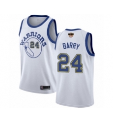 Women's Golden State Warriors #24 Rick Barry Swingman White Hardwood Classics 2019 Basketball Finals Bound Basketball Jersey