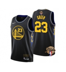 Men's Golden State Warriors #23 Draymond Green 2021-22 City Edition Black 75th Anniversary NBA Finals Stitched Basketball Jersey