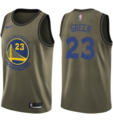 Men's Nike Golden State Warriors #23 Draymond Green Swingman Green Salute to Service NBA Jersey