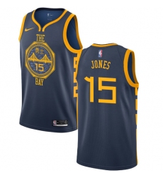 Men's Nike Golden State Warriors #15 Damian Jones Swingman Navy Blue NBA Jersey - City Edition