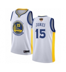 Women's Golden State Warriors #15 Damian Jones Swingman White 2019 Basketball Finals Bound Basketball Jersey - Association Edition