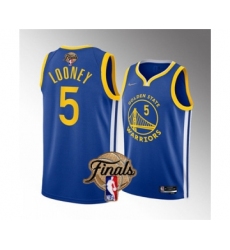 Men's Golden State Warriors #5 Kevon Looney 2022 Blue NBA Finals Stitched Jersey