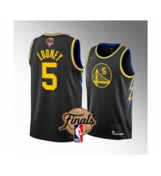 Men's Golden State Warriors #5 Kevon Looney Black 2022 Finals Stitched Jersey