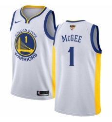 Men's Nike Golden State Warriors #1 JaVale McGee Swingman White Home 2018 NBA Finals Bound NBA Jersey - Association Edition