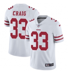 Men's Nike San Francisco 49ers #33 Roger Craig White Vapor Untouchable Limited Player NFL Jersey