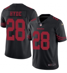 Youth Nike San Francisco 49ers #28 Carlos Hyde Limited Black Rush Vapor Untouchable NFL Jersey
