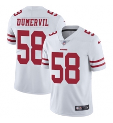 Men's Nike San Francisco 49ers #58 Elvis Dumervil White Vapor Untouchable Limited Player NFL Jersey