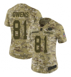 Women's Nike San Francisco 49ers #81 Terrell Owens Limited Camo 2018 Salute to Service NFL Jersey