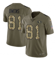 Youth Nike San Francisco 49ers #81 Terrell Owens Limited Olive/Camo 2017 Salute to Service NFL Jersey