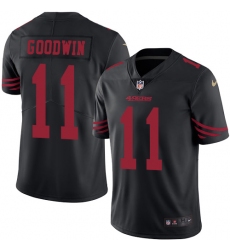 Men's Nike San Francisco 49ers #11 Marquise Goodwin Limited Black Rush Vapor Untouchable NFL Jersey