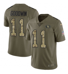 Youth Nike San Francisco 49ers #11 Marquise Goodwin Limited Olive/Camo 2017 Salute to Service NFL Jersey