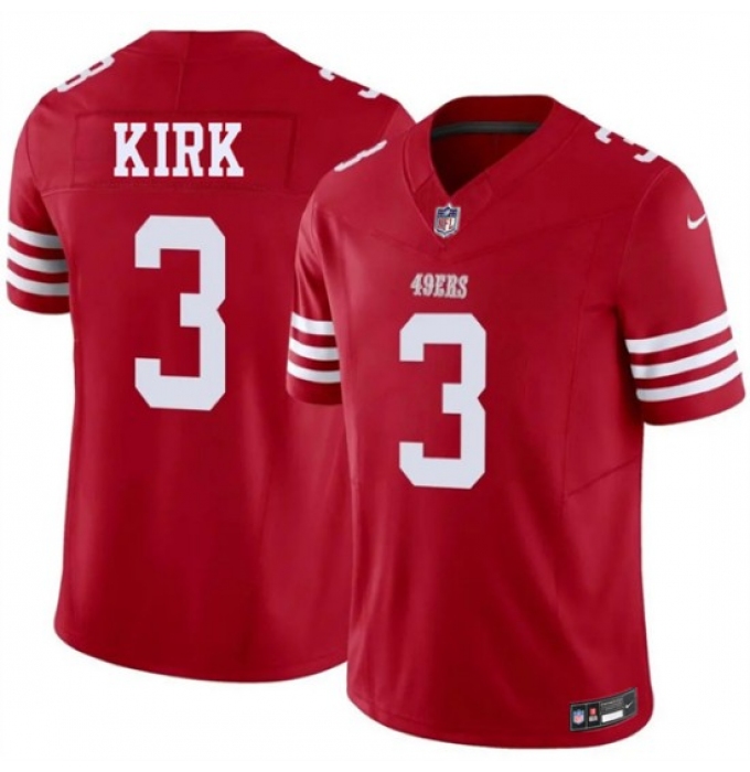 Men's San Francisco 49ers #3 Christian Kirk Red 2026 F.U.S.E. Vapor Untouchable Limited Football Stitched Jersey
