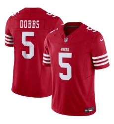 Men's San Francisco 49ers #5 Josh Dobbs Red 2024 F.U.S.E. Vapor Untouchable Limited Football Stitched Jersey