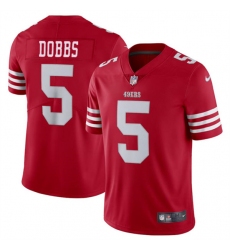 Men's San Francisco 49ers #5 Josh Dobbs Red Vapor Untouchable Limited Football Stitched Jersey