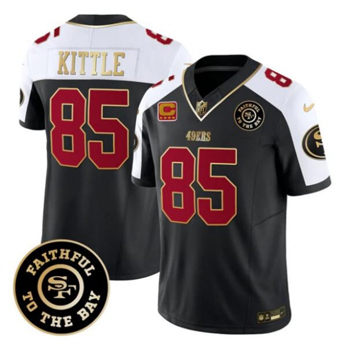 Men's San Francisco 49ers #85 George kittle Black Alternate F.U.S.E. 3-Star C With Faithful To The Bay Vapor Limited Football Stitched Jersey