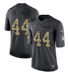 Youth Nike San Francisco 49ers #44 Tom Rathman Limited Black 2016 Salute to Service NFL Jersey