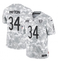 Men's Chicago Bears #34 Walter Payton 2024 Arctic Camo Salute To Service Limited Stitched Football Jersey