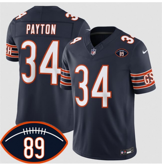 Men's Chicago Bears #34 Walter Payton Navy 2026 With Mike Ditka 89 F.U.S.E. Vapor Untouchable Limited Football Stitched Jersey