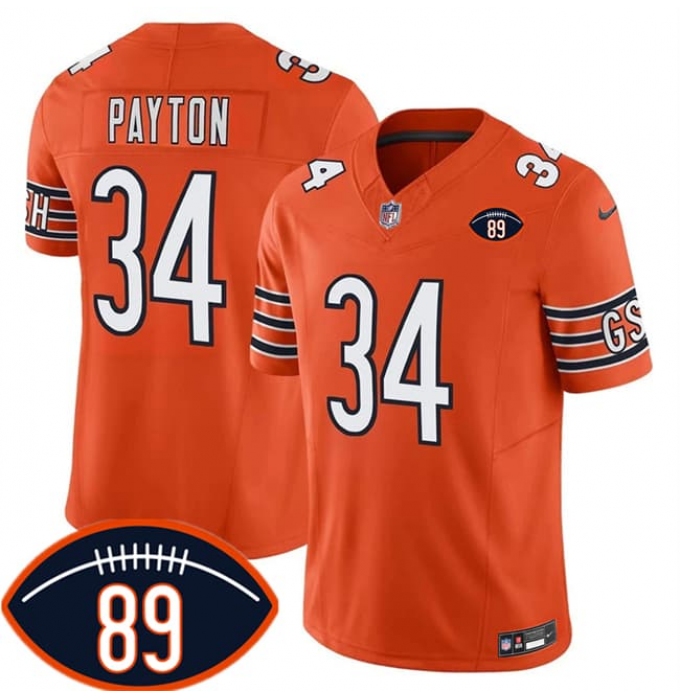 Men's Chicago Bears #34 Walter Payton Orange 2026 F.U.S.E. With Mike Ditka 89 Vapor Untouchable Limited Football Stitched Jersey