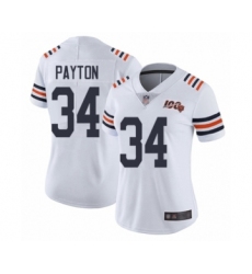 Women's Chicago Bears #34 Walter Payton White 100th Season Limited Football Jersey