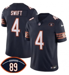 Men's Chicago Bears #4 D'Andre Swift Navy 2026 F.U.S.E. With Mike Ditka 89 Vapor Untouchable Limited Football Stitched Jersey