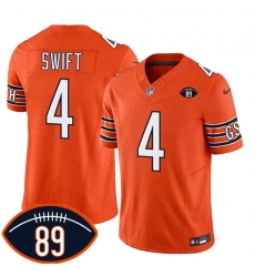 Men's Chicago Bears #4 D'Andre Swift Orange 2026 F.U.S.E. With Mike Ditka 89 Vapor Untouchable Limited Football Stitched Jersey