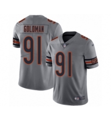 Men's Chicago Bears #91 Eddie Goldman Limited Silver Inverted Legend Football Jersey