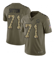 Youth Nike Chicago Bears #71 Josh Sitton Limited Olive/Camo Salute to Service NFL Jersey