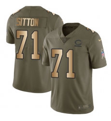Youth Nike Chicago Bears #71 Josh Sitton Limited Olive/Gold Salute to Service NFL Jersey