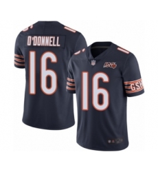 Men's Chicago Bears #16 Pat O'Donnell Navy Blue Team Color 100th Season Limited Football Jersey