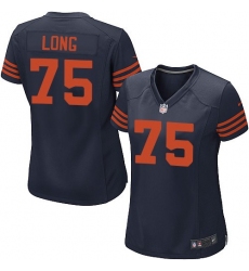Women's Nike Chicago Bears #75 Kyle Long Game Navy Blue Alternate NFL Jersey