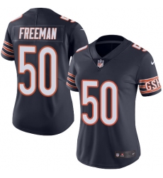Women's Nike Chicago Bears #50 Jerrell Freeman Navy Blue Team Color Vapor Untouchable Limited Player NFL Jersey